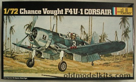 Heller 1/72 Chance Vought F4U-1 Corsair - VF-17 or Marines CV-17 - (F4U1), 275 plastic model kit